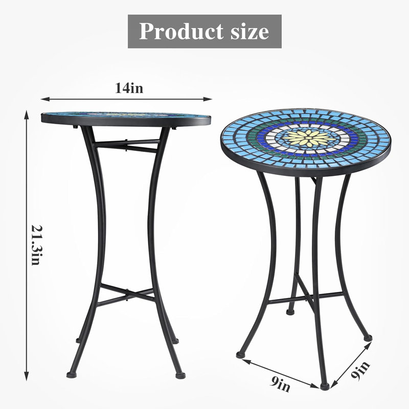 Table d'extérieur Silvie 14 L x 14 W