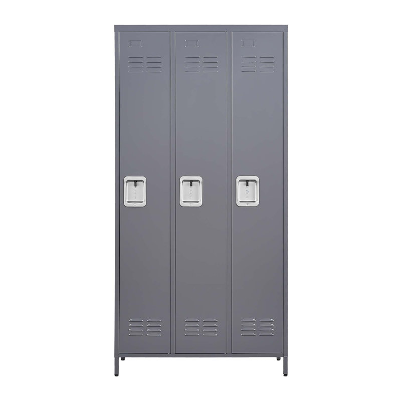 Casiers métalliques à 3 portes avec serrure pour employés, armoire de rangement pour la maison, le gymnase, le bureau, l'école ou le garage.
