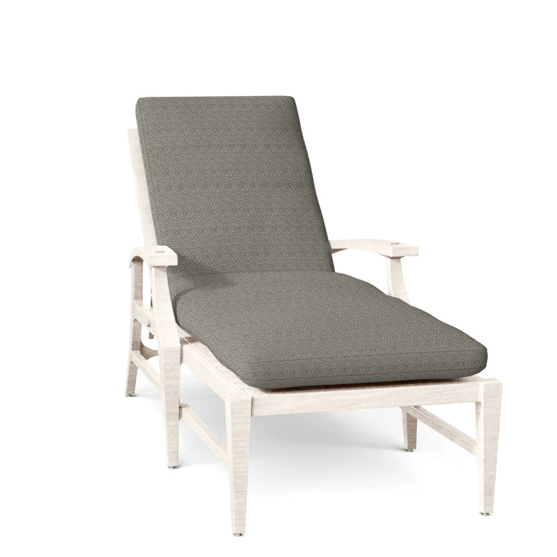 Croquet Aluminum Outdoor Chaise Lounge, No Welt, Oyster, Intermix Bark