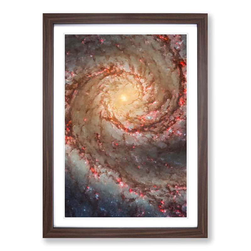 Universe in Abstract Vol.27 - Picture Frame Graphic Art Print, 36cm H x 27cm W x 2cm D, Walnut Framed