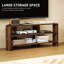 Corner TV Stand For 47 Inch Television,  TV Unit With 2 Open Shelves For Living Room, Bedroom, Rustic -795079702