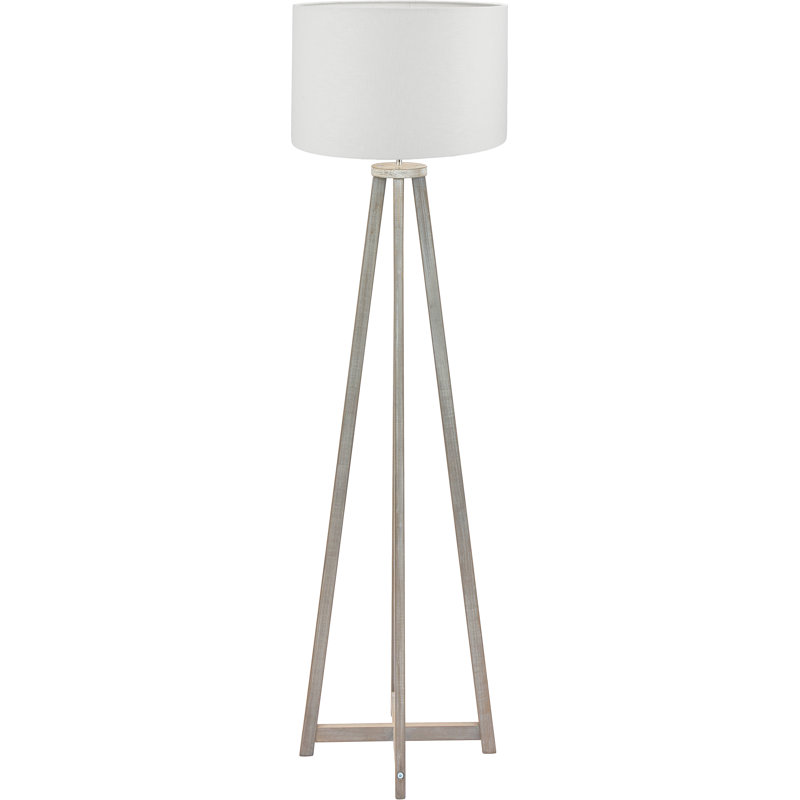 161cm Traditional Floor Lamp, White, Grey
