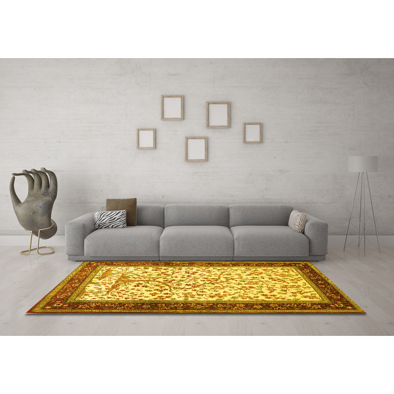 Mayge Washable Floral Indoor Rug, Square 8'