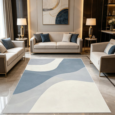 1pièces abstraites minimalistes aux tons pastel ondulés minimalistes pour le salon, douces et confortables, adaptées à toutes les saisons, faciles à entretenir, lavables à la machine, tapis de ferme sous la table convenant à la salle à manger, la chambre à coucher, le vestibule,