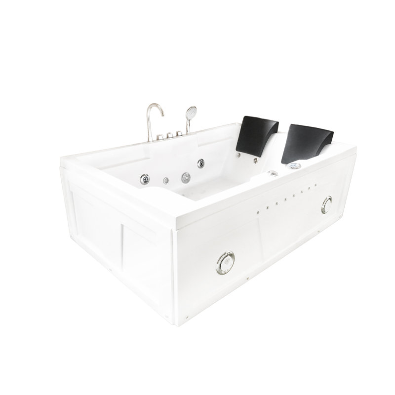 Baignoire tourbillon blanche 2 personnes 71 "x 48" avec double pompe YELLOWSTONE