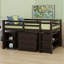 Low Study Bed With Cabinet ,Shelves And Rolling Portable Desk ,Multiple Functions Bed-1344121539