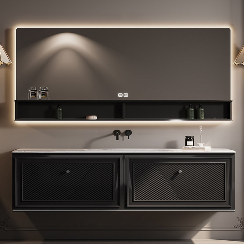 Armoire de salle de bain haut de gamme de style français., H 19,69 po x l 70,87 po x P 21,65 po