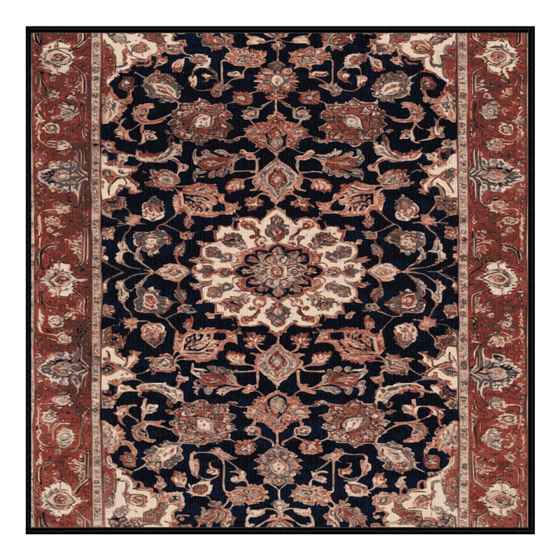 Tapis brun lavable à la machine, Carré 7 pi