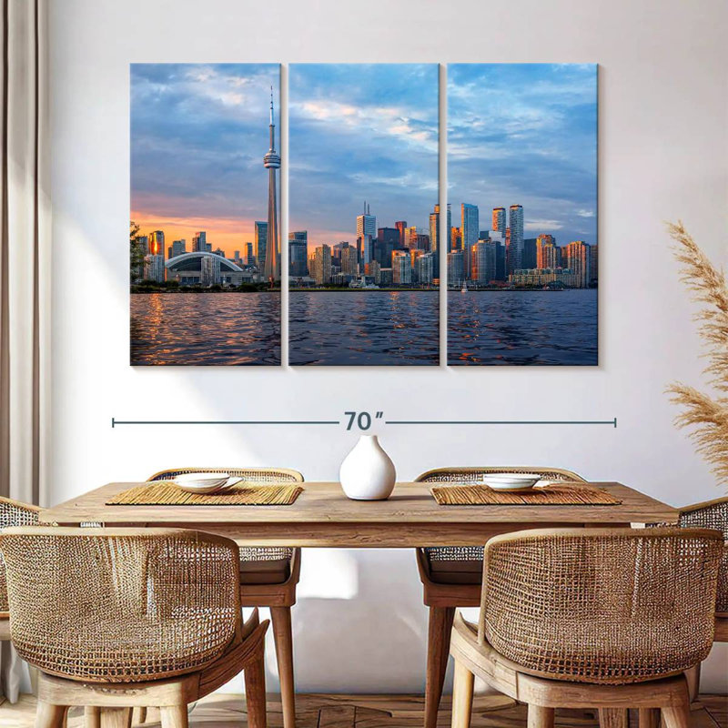Sebbie Toronto Skyline At Sunset, 42" H x 65" W