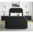 Modern Bedroom Nightstand - Faux Marble Top, 2 Drawers, Black Base Oval Crystal-838136992