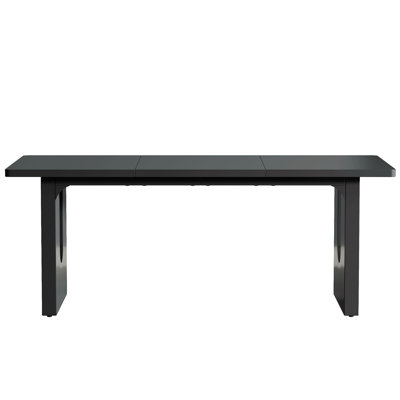 71" Modern Dining Table For 6-8 People, Large Rectangular Kitchen Table With Wood Pedestal Base, Contemporary Long Dinner Table For Dining Room, Livin