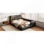 Grand lit plateforme tapissier avec 2 lampes de lecture