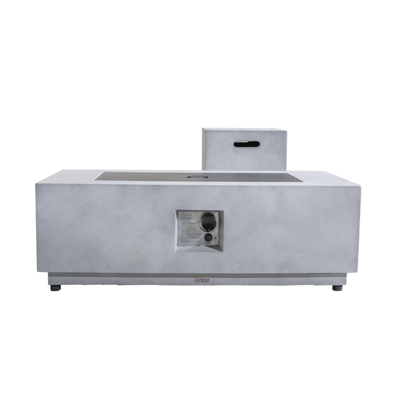 41.9'' W Terrafab Propane Patio Outdoor Fire Pit Table With Lid