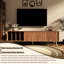 Meuble télé Mid-Century avec tablettes ouvertes