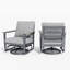 Ensemble de conversation avec chaise berçante pivotante en aluminium 3 pièces avec coussins et table d'appoint-501328069