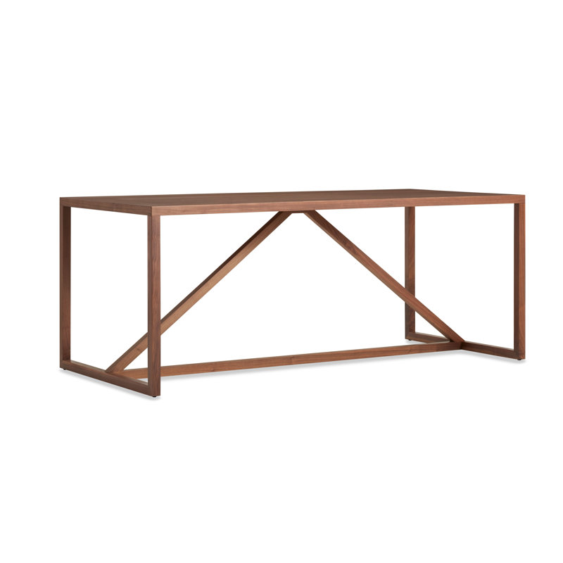 Strut Dining Table, 35" W x 90" L, Walnut, Standard (29" Height)