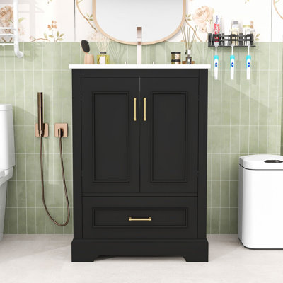 24" Modern Bathroom Vanity with Sink, Soft-Close Doors
