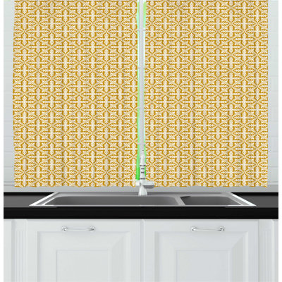Floral Ruffled Kitchen Curtain