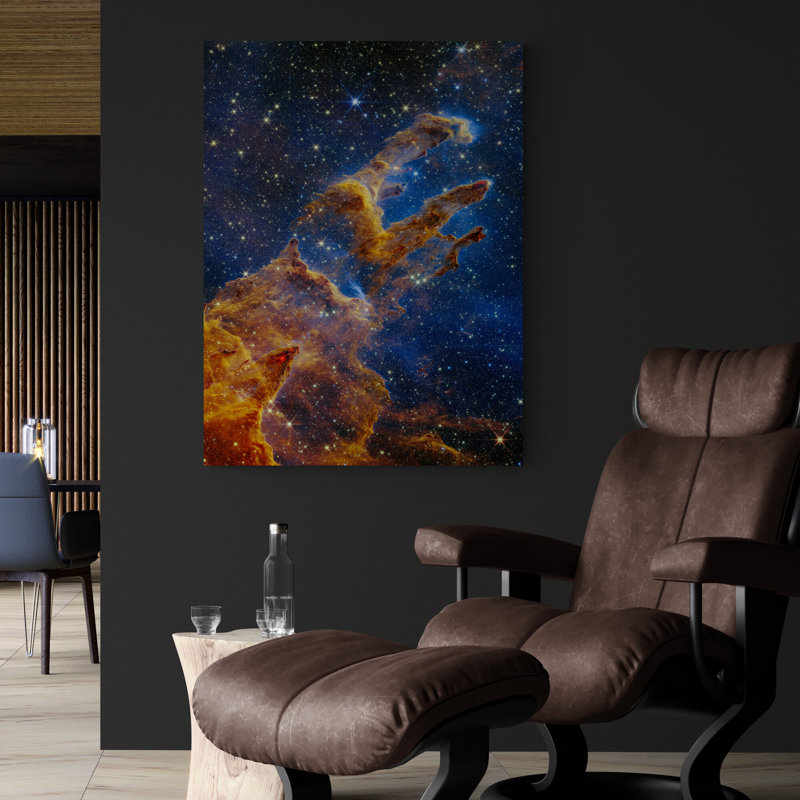 Pillars Of Creation - NASA James Webb Space Telescope - Wrapped Canvas Painting, 41cm H x 31cm W