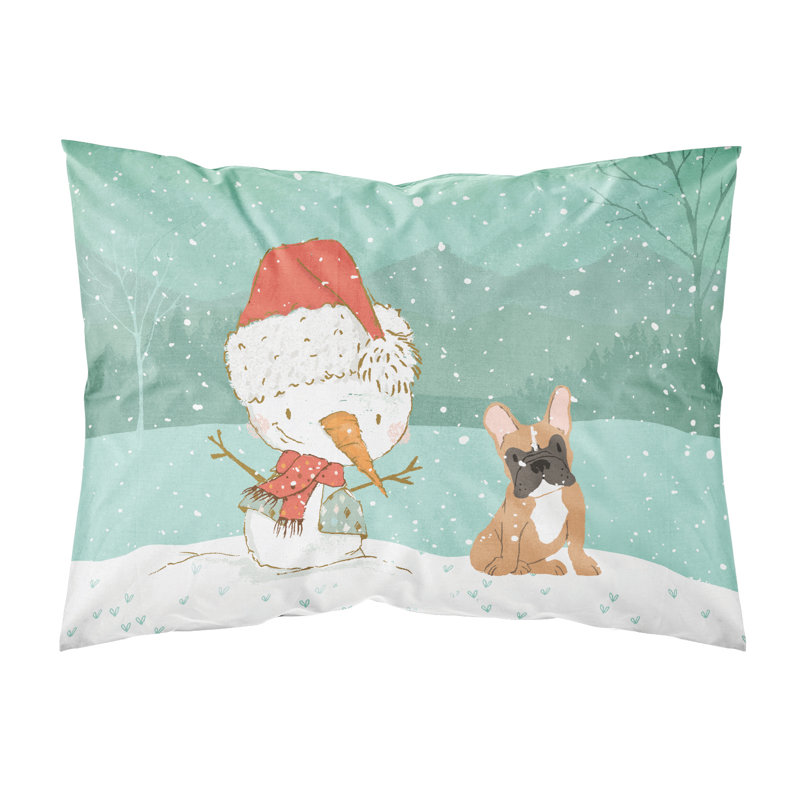 Snowman Christmas Microfiber, Fawn French Bulldog