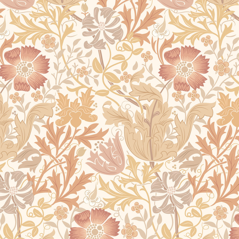 Honeysuckle & Tulip - Midnight Forest, Orange/Cream
