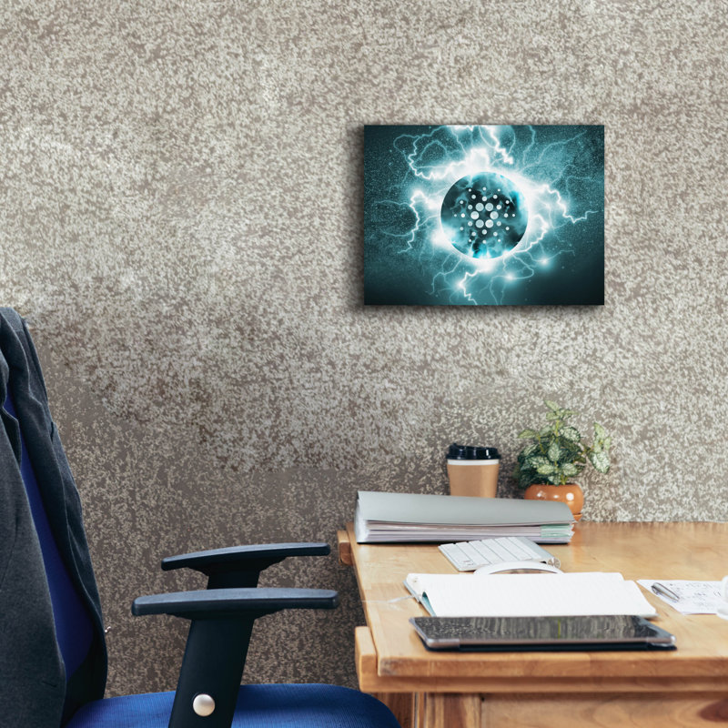 " Crypto Eclipse Cardano Ada " by Valentyn Artemenko, 12" H x 16" W x 0.75" D