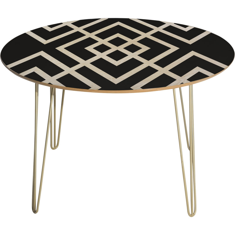 Goguen Round Metal Base Dining Table, Gold