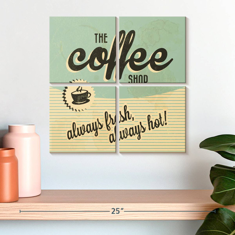 Kema Retro Coffee Shop, 18" H x 18" W