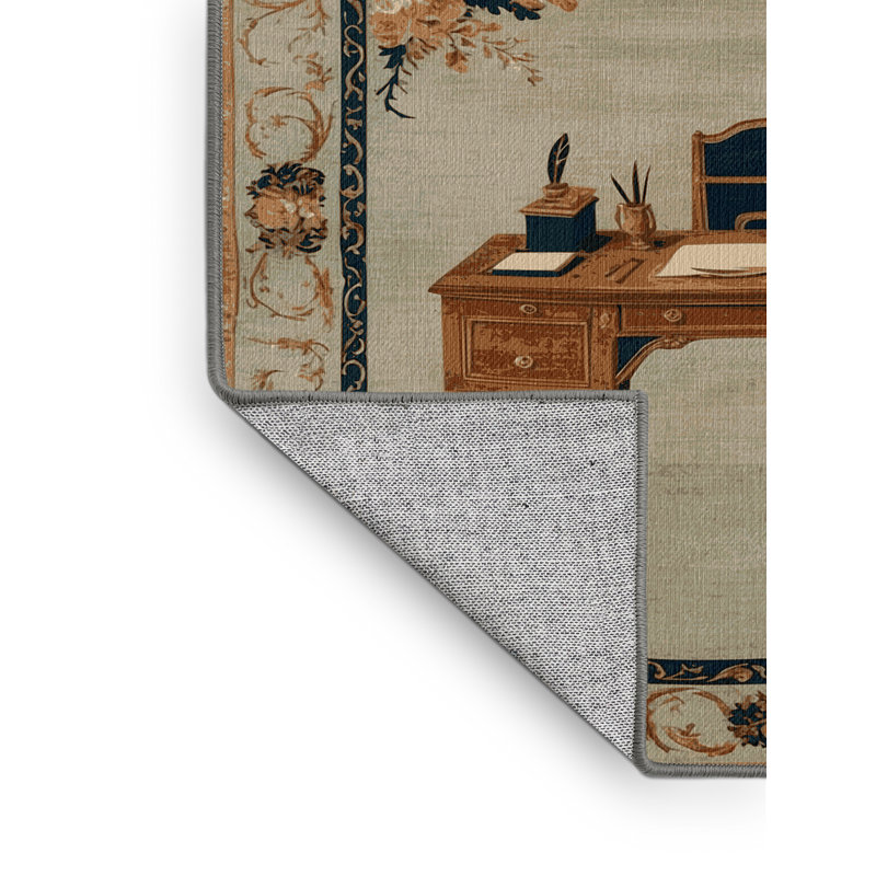 Machine Washable French Brown Area Rug, Runner 2' x 5'