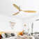 52 Inch Flush Mount Ceiling Fan DC 3 Solid Wood Fan Blade Noiseless Reversible Motor Remote Control With Light
