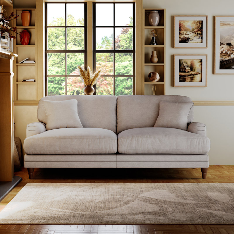 Adaku 3 Seater Sofa , Silver, Burnished Beech