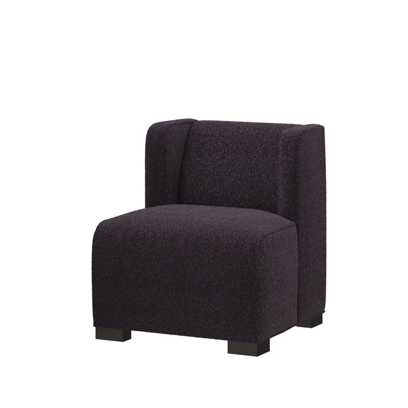 Joan Linen Boucle Slipcovered Chair, Rise Charcoal (Performance fabric) 1357-95, Expresso