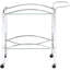 Chariot-bar rectangulaire en métal avec 2 tablettes en verre, apportant un style contemporain à la salle à manger, chariot facile à déplacer avec tablette, idéal pour l'organisation de la pièce, conception mobile lisse