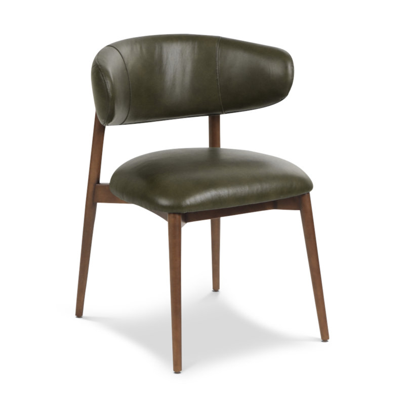 Chaise en cuir véritable Talon, Vert antique