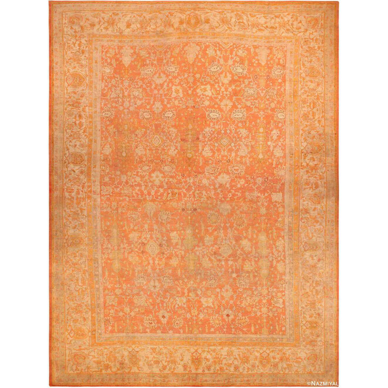 One-of-a-Kind 20' X 26'6" 1900s Area Rug in Orange