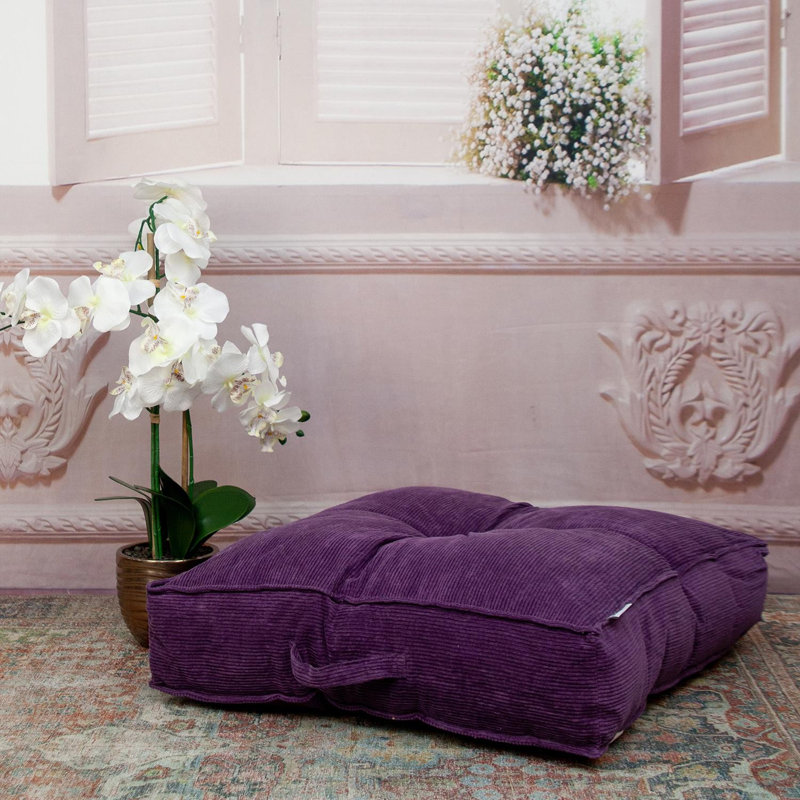 Coussin en velours côtelé, Mauve