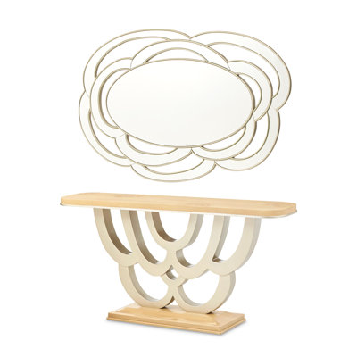 Console et miroir Camellia Field - caramel