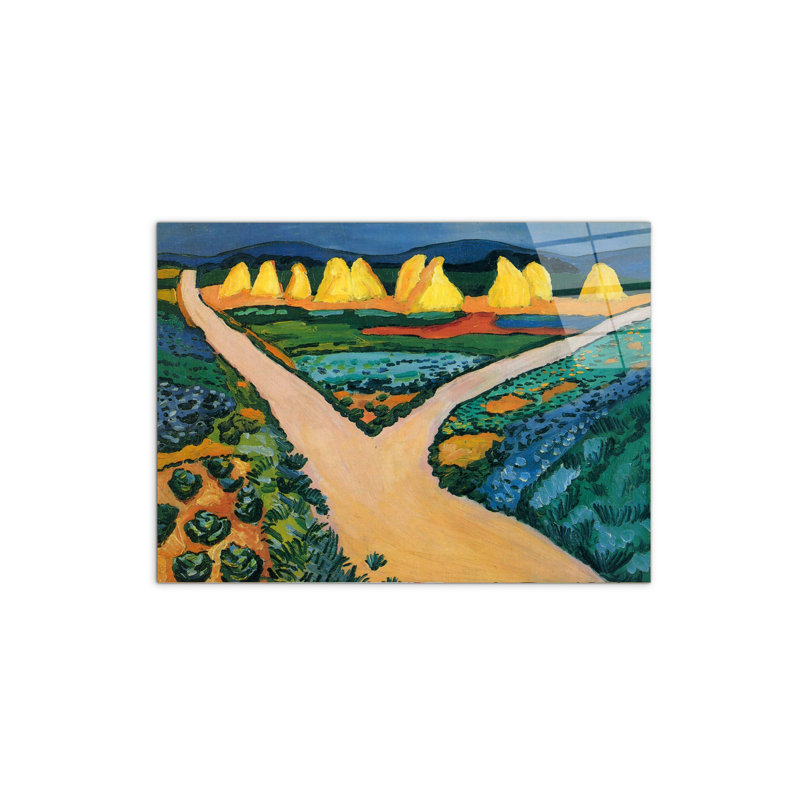 Vegetable Fields by Macke August 57cm H X 76cm W CrystalArt Material Acrylic Glass Effect, Frameless Panel Lightweight Ready to Hang