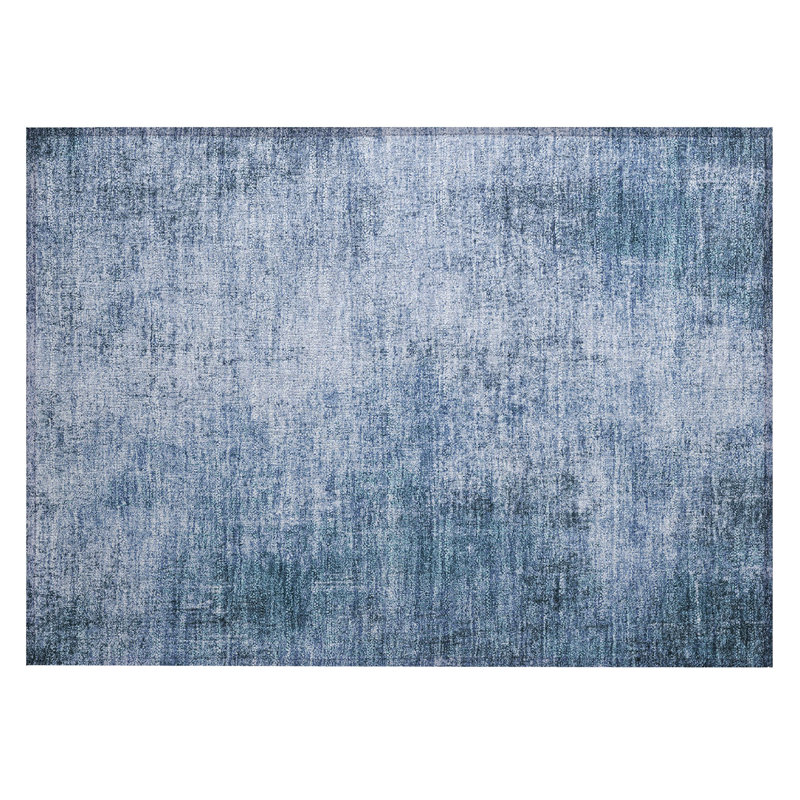 Machine Washable Indoor/Outdoor Xhevrie Blue Rug, Rectangle 1'8" x 2'6"