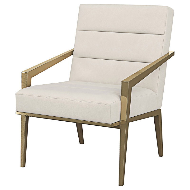 Chaise d'appoint rembourrée, Crème, crème