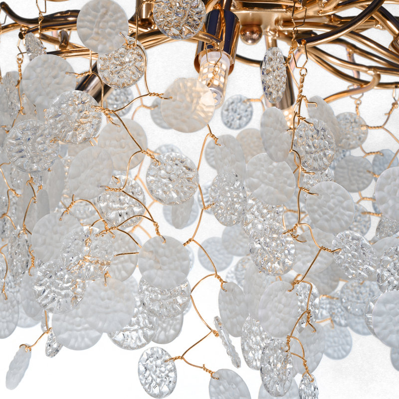 Lustres 5 lumières en cristal doré