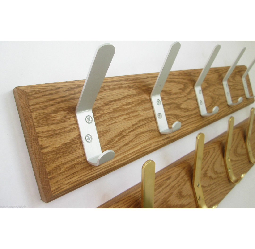 Solid Wood 8 - Hook Wall Mounted Coat Rack