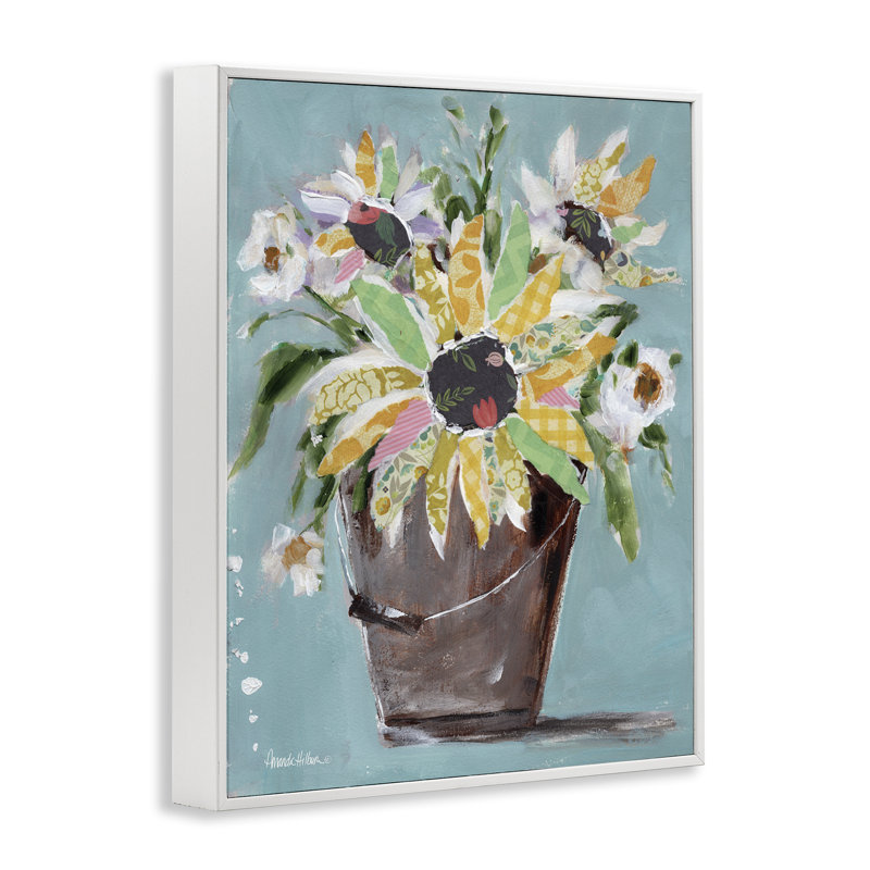 Bouquet de fleurs par Amanda Hilburn bg-092, Estampe numérique encadrée blanc bord de mer, H 20 po x l 16 po