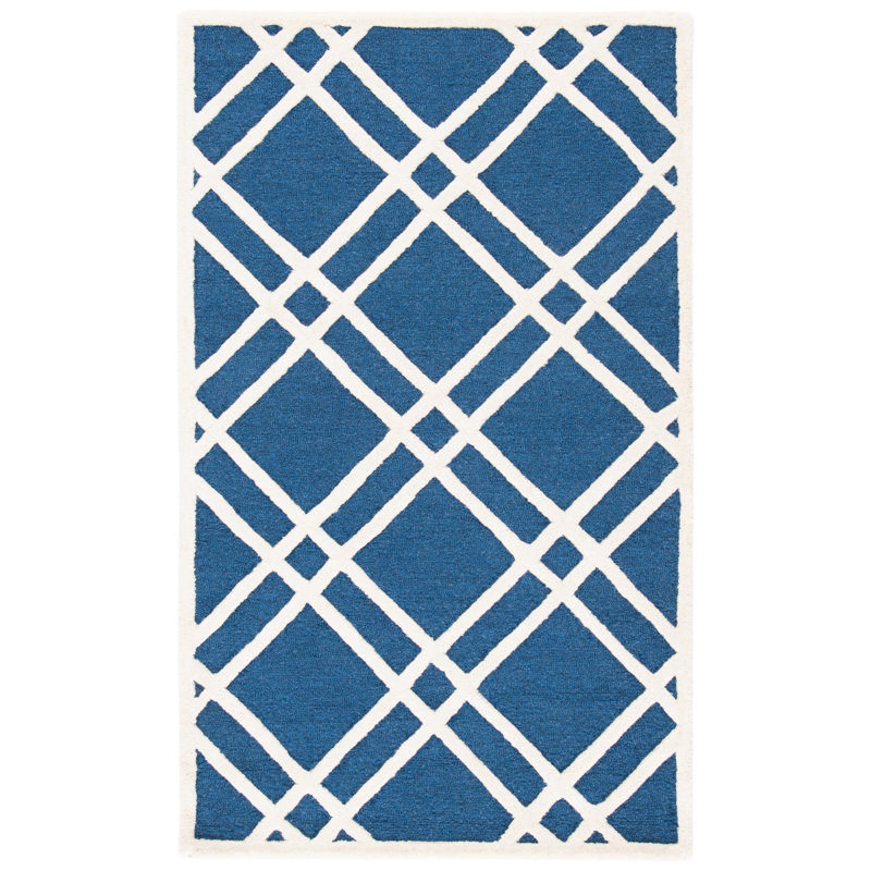 Sanyla Hand Tufted Wool Geometric Rug, Rectangle 3' x 5'