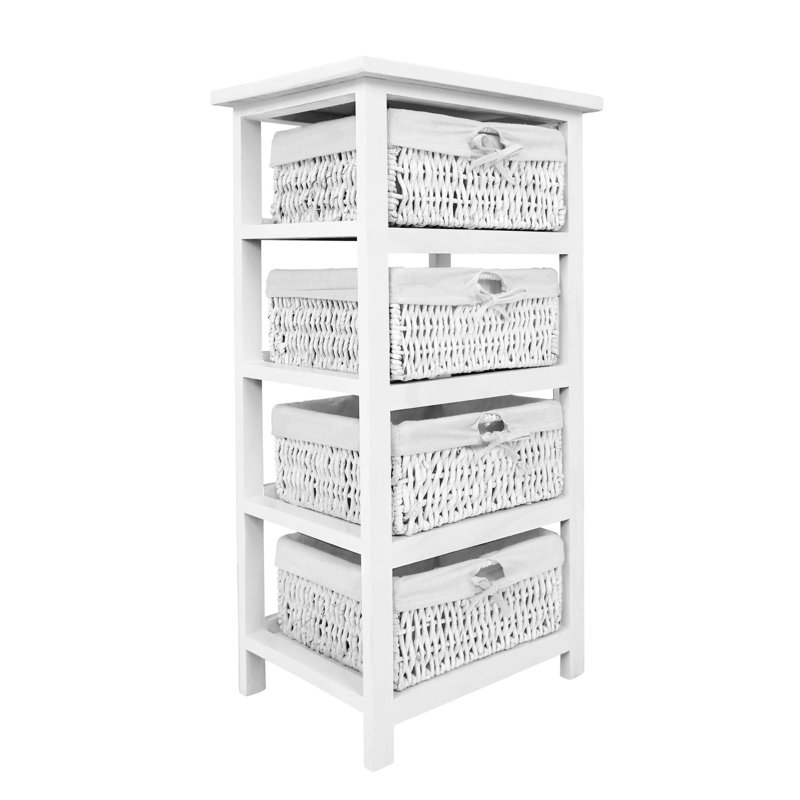 Maize Solid Wood 40cm W 4 - Drawer Chest of Drawers, White
