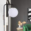 Lampe murale moderne avec globe rond noir et or avec interrupteur