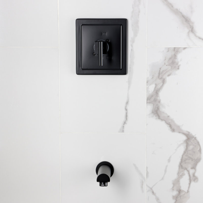 Kingston Brass Claremont Single-Handle Pressure Balanced Tub Faucet, Matte Black