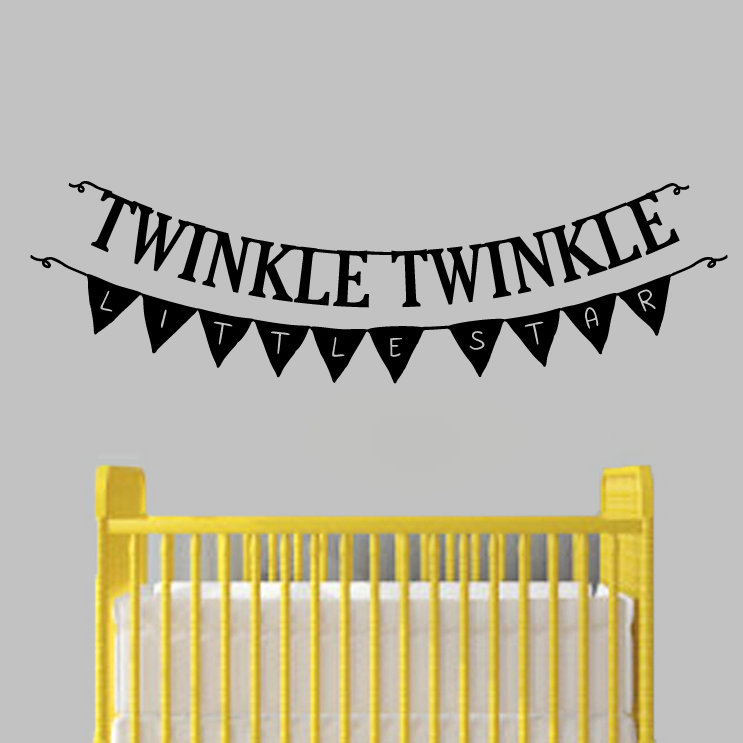 Décalcomanie murale twinkle twinkle little star, Noir