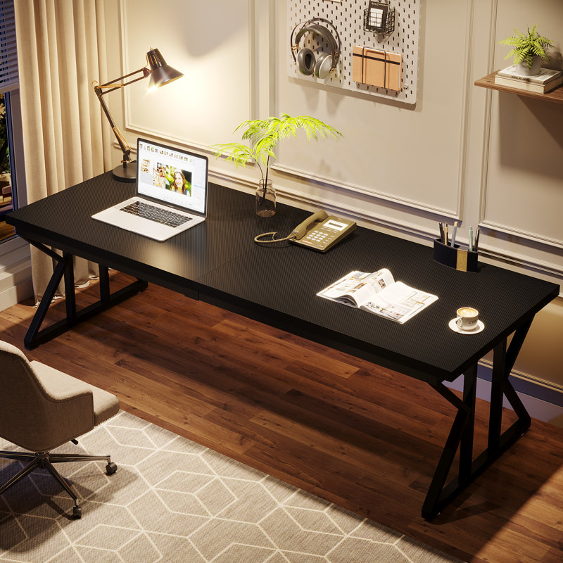 Clennon Metal Base Computer Desk, Black