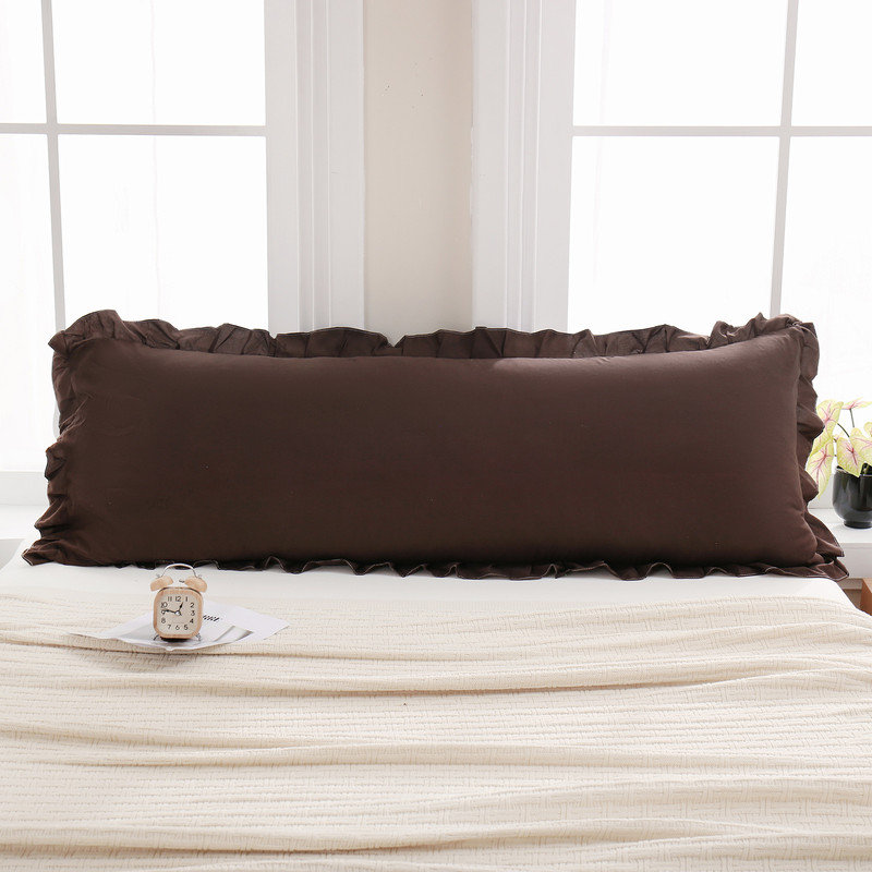 Dark Brown Body Pillow Cover 20x54inches Chocolate Long Pillowcase Ruffled Body Pillowcases Cute Pillowcase Pillow Sham